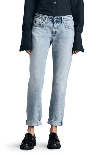 Rag & Bone Dre Low Rise Slim Boyfriend Jeans In Gray