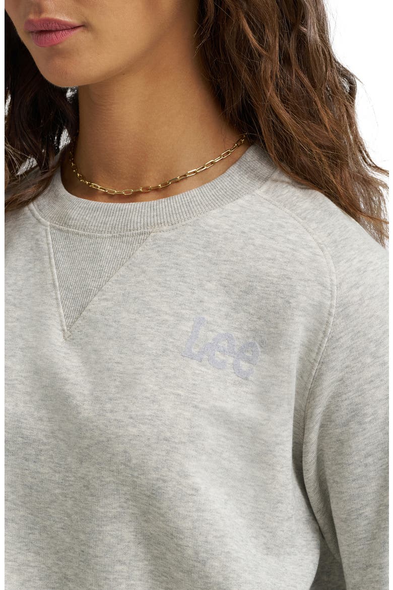 Crewneck Crop Sweatshirt, Alternate, color, WASHED GRAY HEATHER