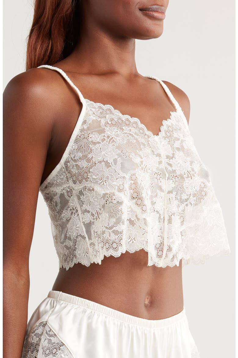 Chantilly Lace Crop Camisole, Alternate, color, IVORY
