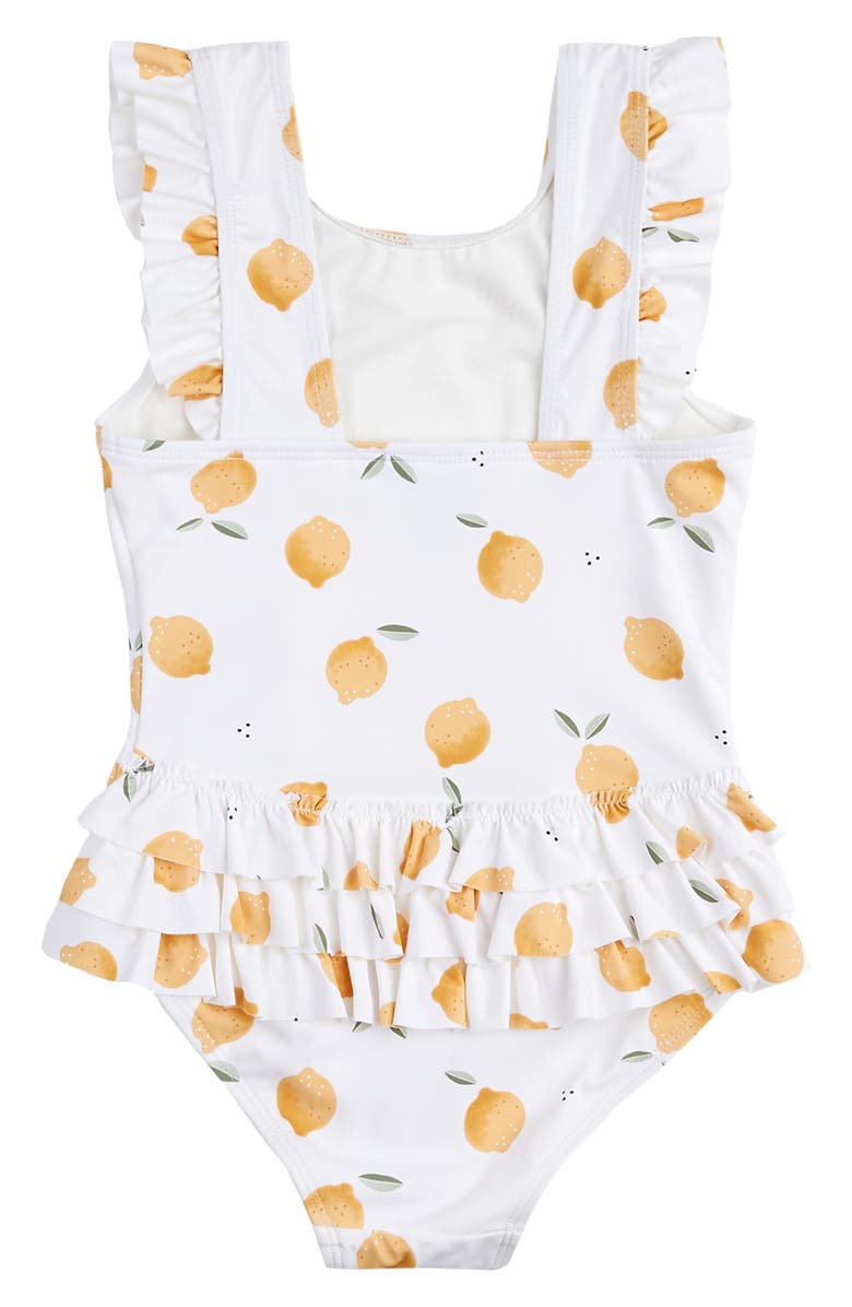 Petit Lem Kids' Lemon Ruffle One-Piece Swimsuit, Alternate, color, 