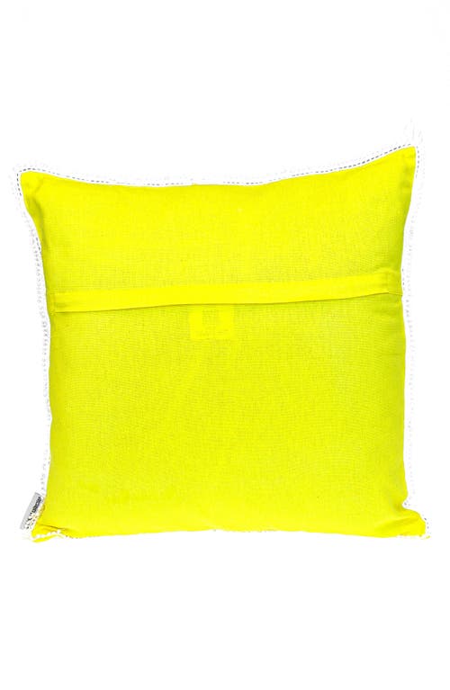 Parkland Collection Crochet Dot Throw Pillow In Yellow