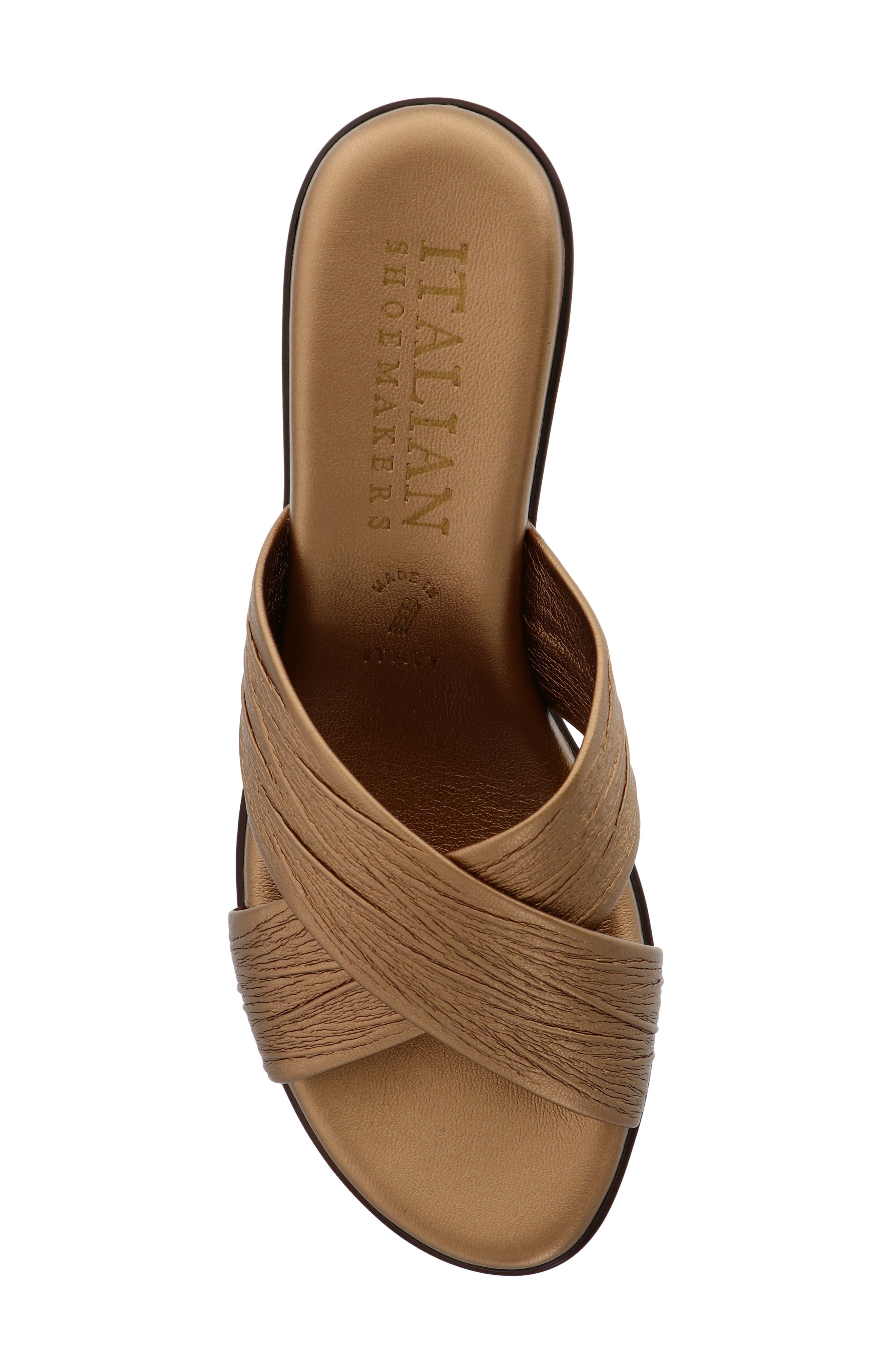 Kenny Wedge Slide Sandal, Alternate, color, BRONZE