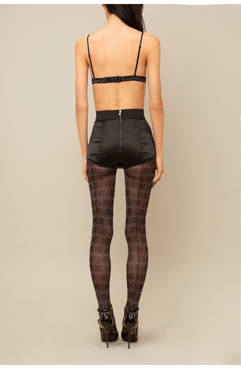 Contessa Mills Tarot Durable Comfortable Graphic Mesh Tights, Alternate, color, Black