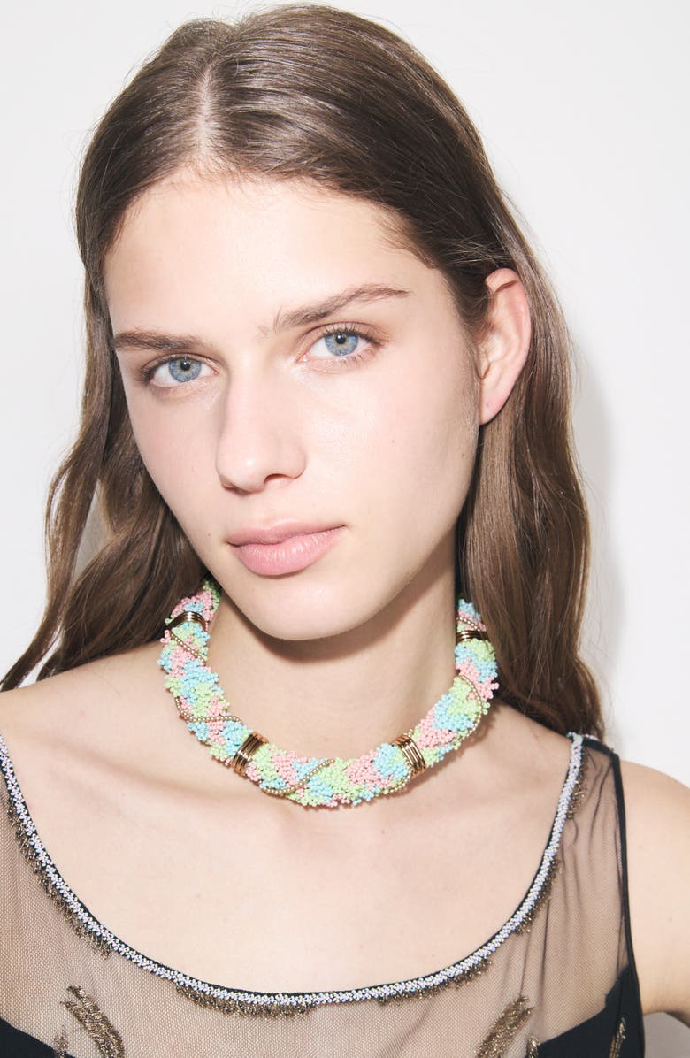 Tory Burch Curiosity Short Necklace, Alternate, color, Green Multi