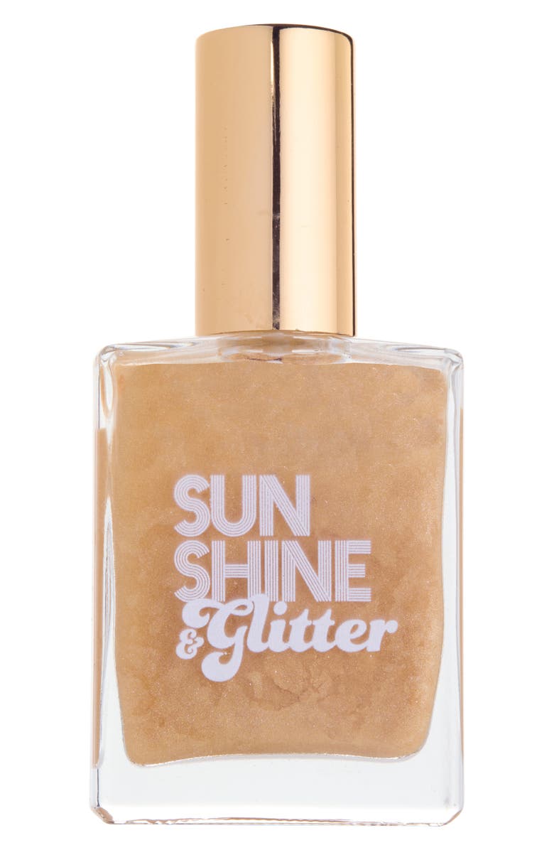 Sunshine & Glitter Highlighter Shimmer Spray Oil for Hair & Body - Sunkissed, Main, color, Gold