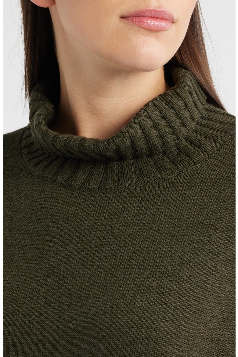 Turtleneck Merino Wool Sweater, Alternate, color, WOODLAND