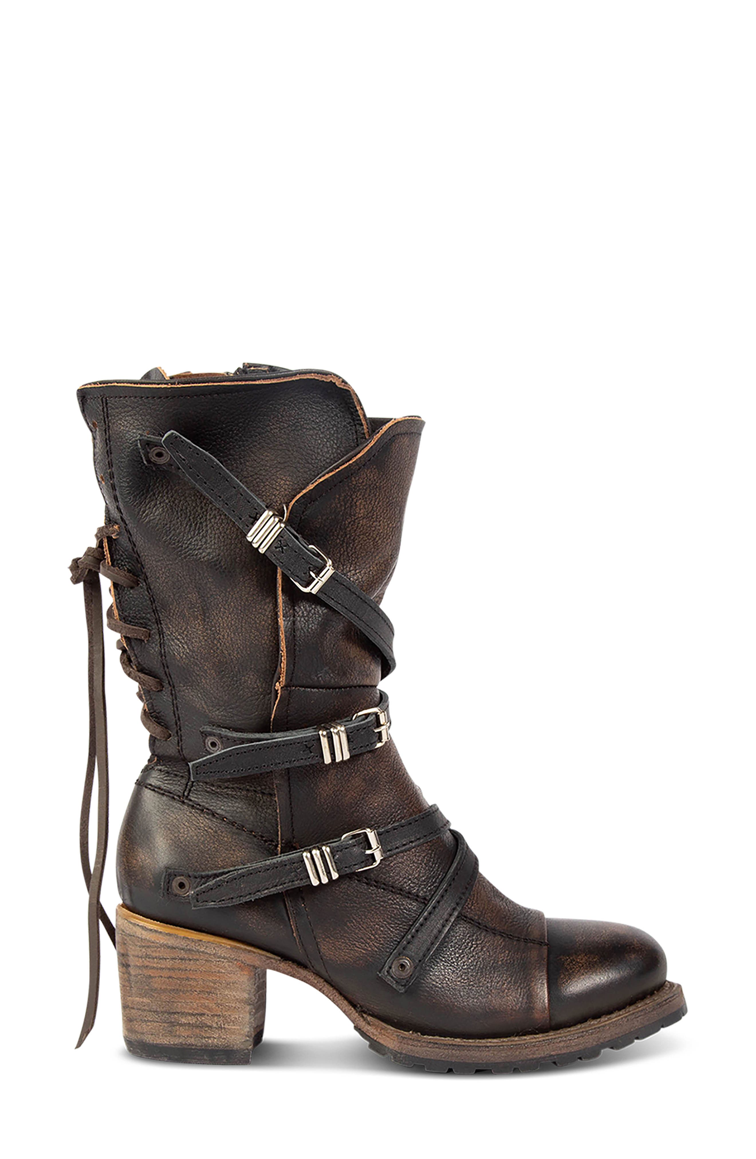 Cora Buckle Boot, Alternate, color, BLACK