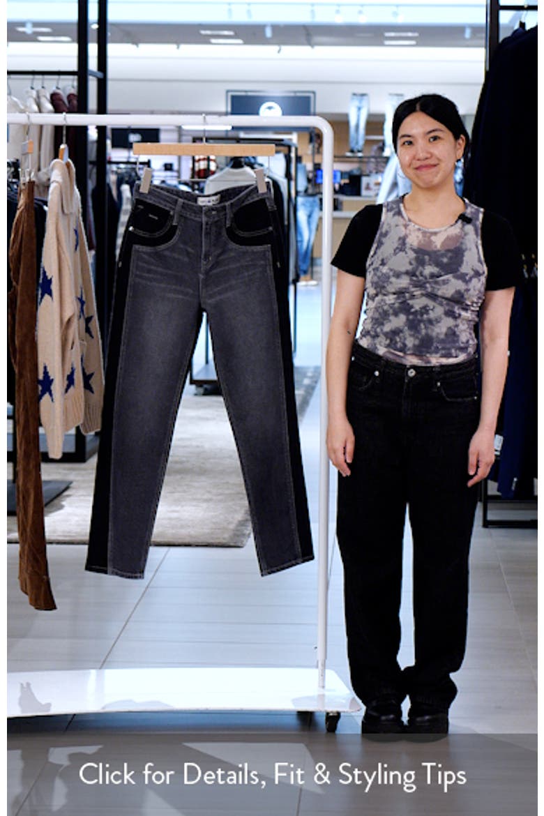 Two-Tone High Waist Straight Leg Jeans video