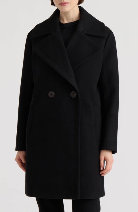 Double Breasted Faux Wool Oversize Coat