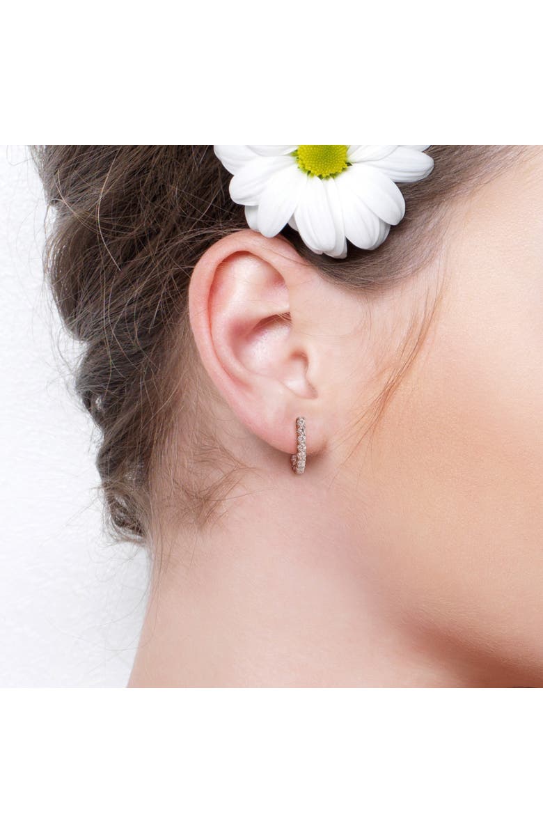 Julianna B. 1 CT TW Diamond Semi-Hoop Earrings 14k, Alternate, color, 14K White Gold