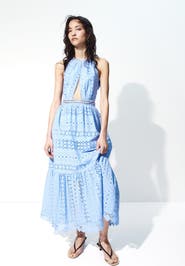 H&M Eyelet-embroidered poplin dress