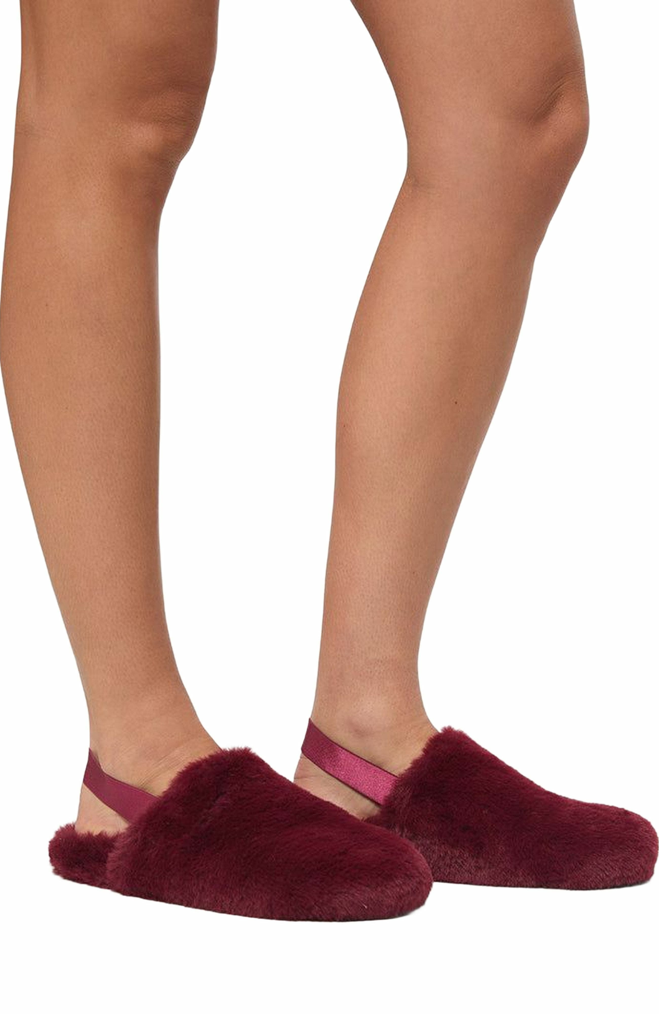 WeWoreWhat Fur Slipper, Alternate, color, Rouge
