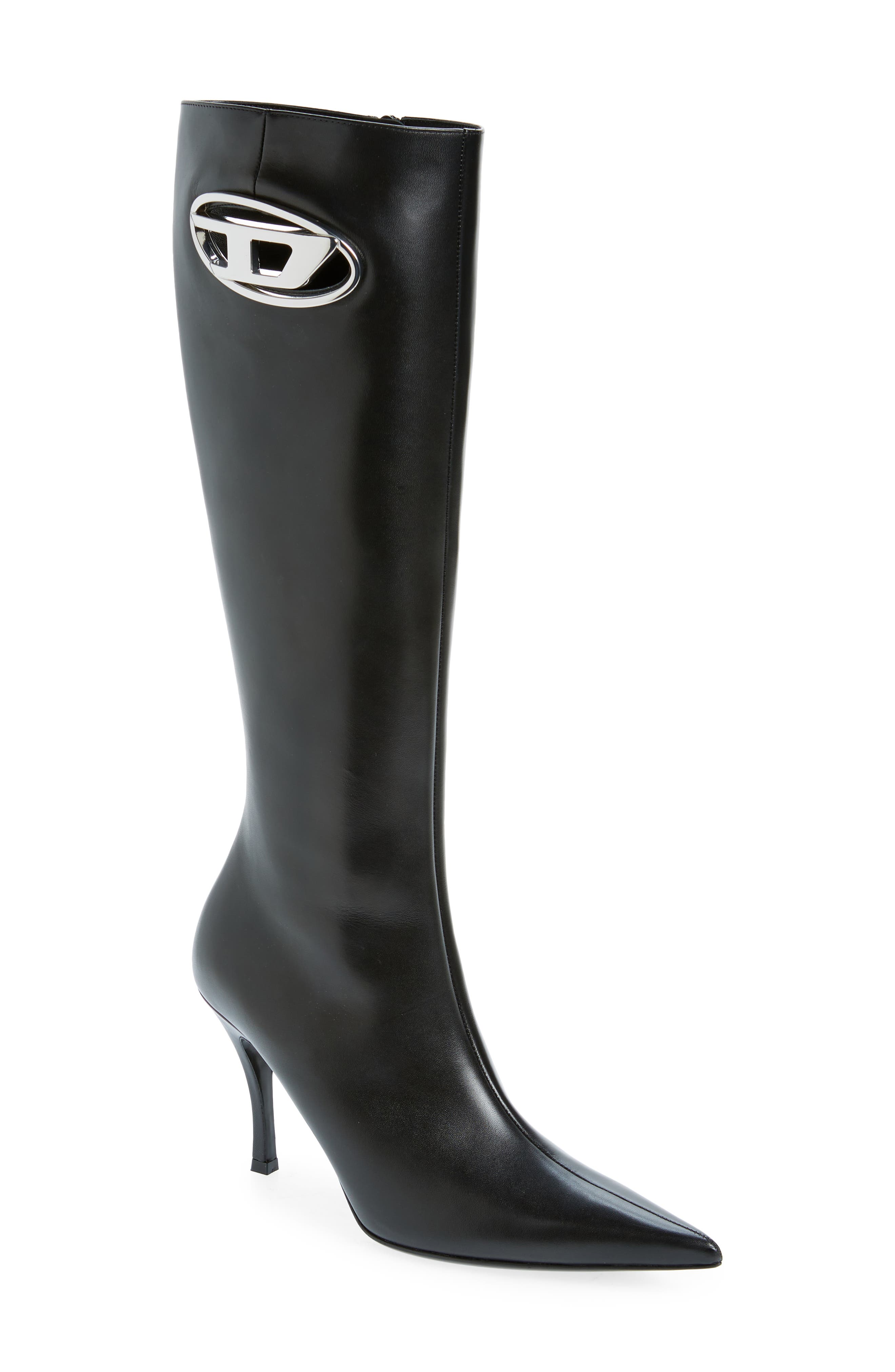 DIESEL<sup>®</sup> Pointed Toe Knee High Boot, Main, color, 