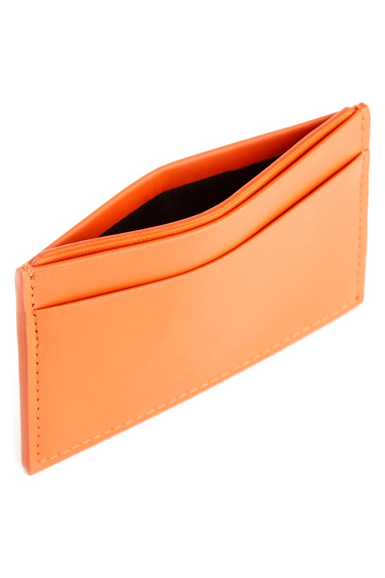 RFID Leather Card Case, Alternate, color, ORANGE