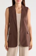 T Tahari Textured Peak Lapel Vest