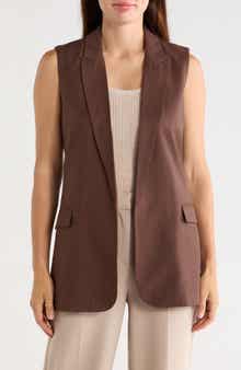 Textured Peak Lapel Vest