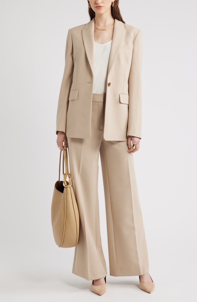 Nordstrom The Lennox Wide Leg Trousers, Alternate, color, Beige Humus