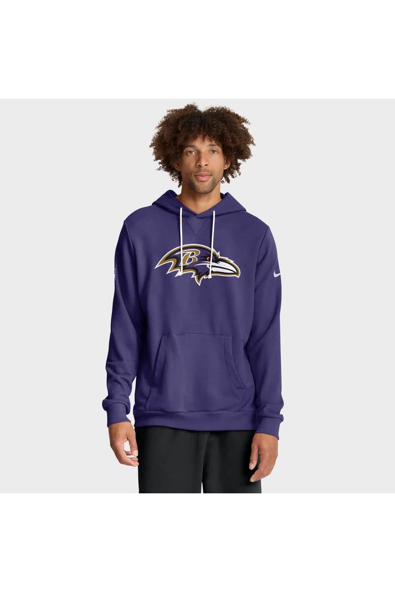 Men's Nike Purple Baltimore Ravens Sideline Initial Home Performance Pullover Hoodie, Main, color, Purple