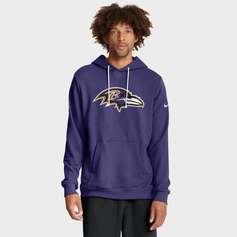 Men's Nike Purple Baltimore Ravens Sideline Initial Home Performance Pullover Hoodie