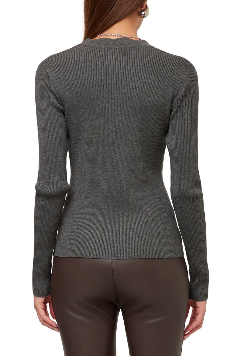 Bliss Scallop Edge Cardigan, Alternate, color, CHARCOAL