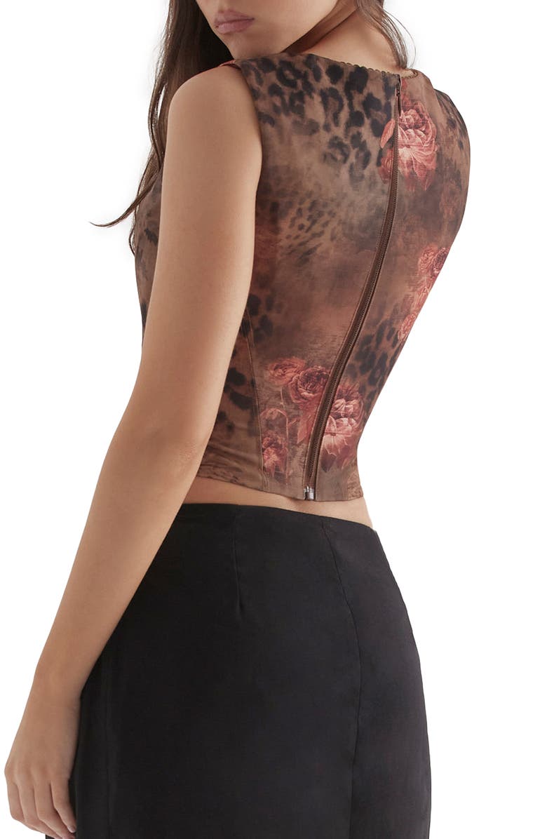 HOUSE OF CB Kalina Animal Print Corset Top, Alternate, color, 