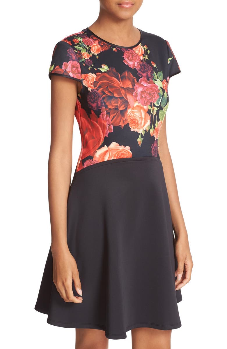 Ted Baker London Xylee Juxtapose Rose Skater Dress, Alternate, color,