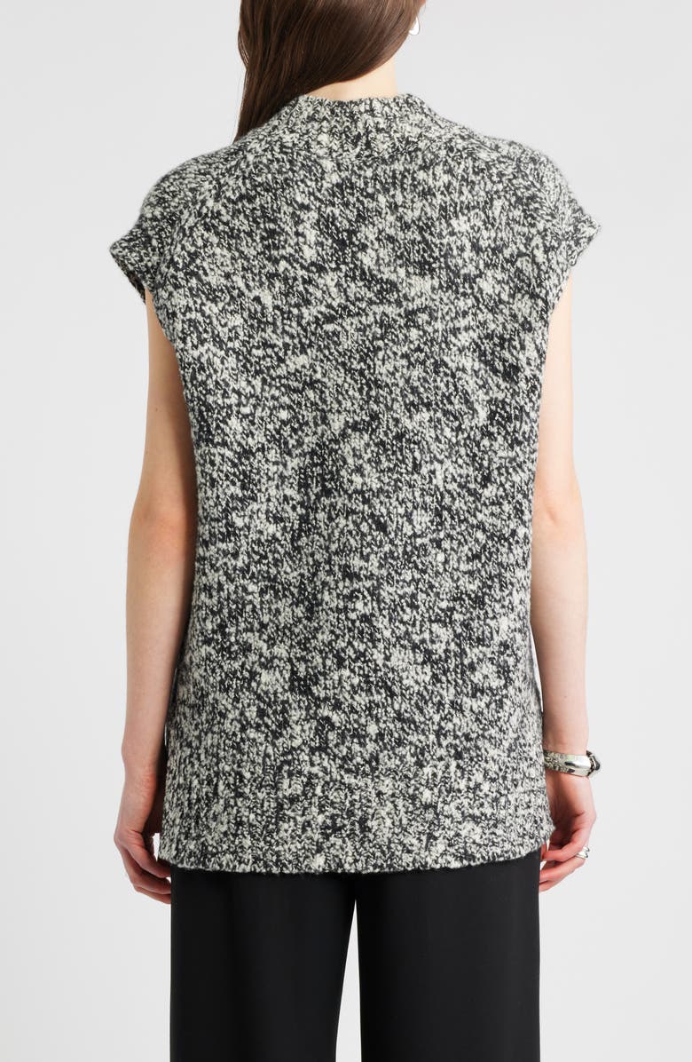 Nordstrom Merino Wool Blend V-Neck Sweater Vest, Alternate, color, Black Ivory Marl