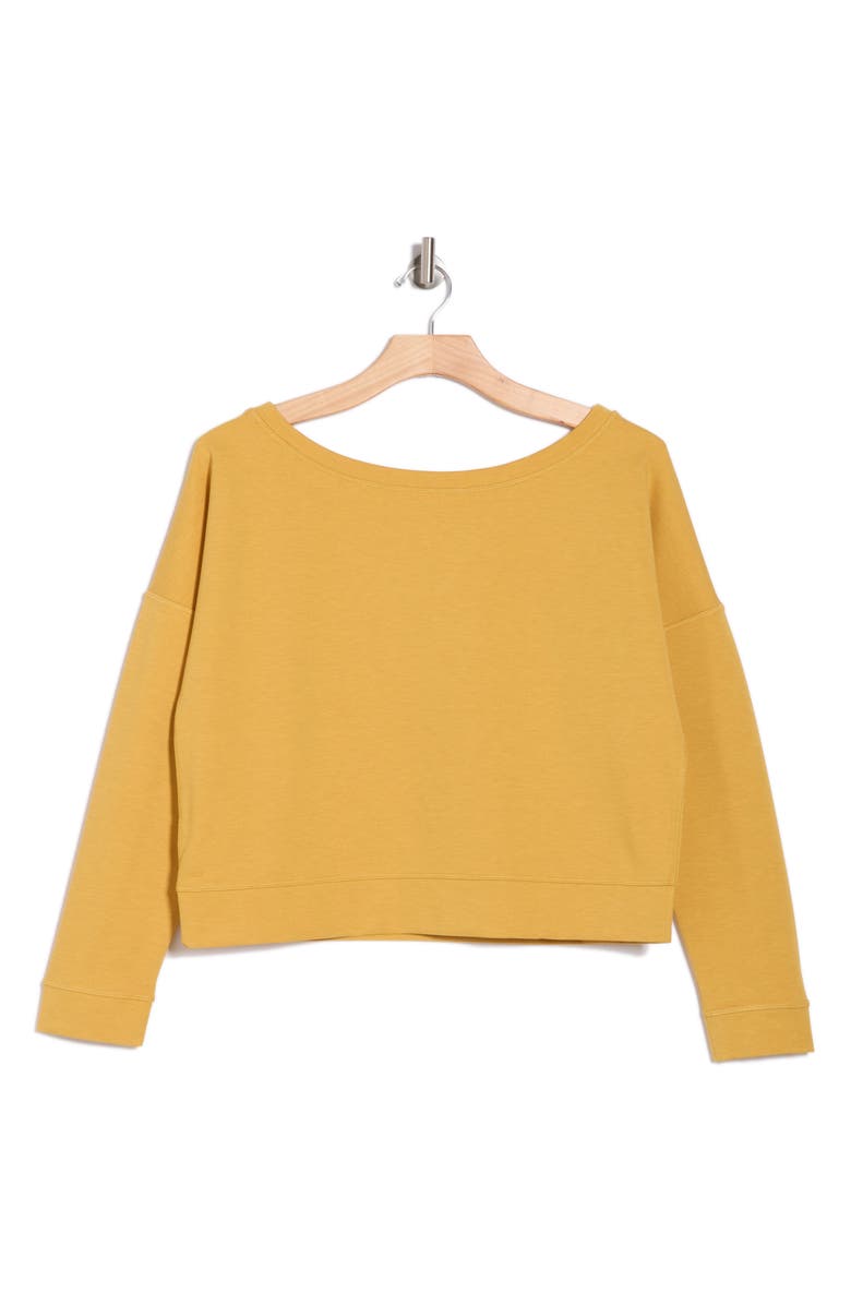 TravisMathew Portugal Boat Neck Sweatshirt, Alternate, color, Heather Bright Gold