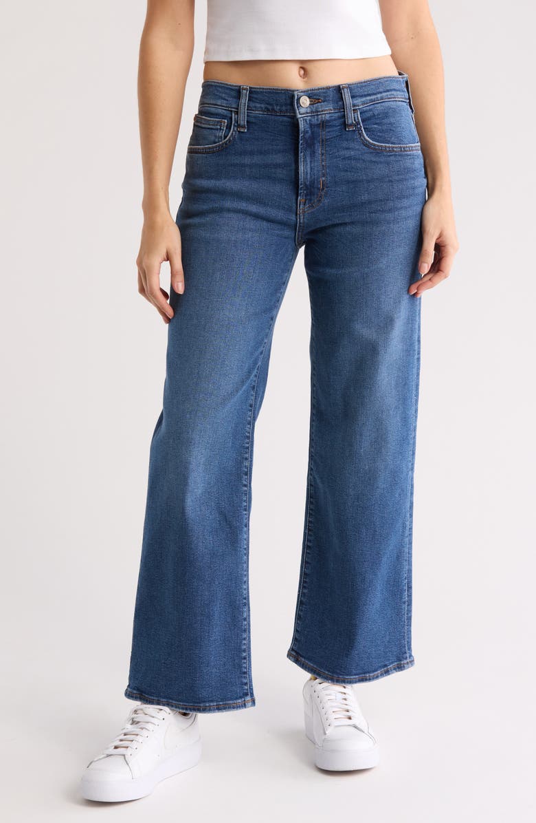 Hudson Jeans Rosalie High Waist Raw Hem Wide Leg Jeans, Main, color,