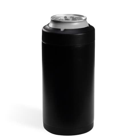Standard Can Cooler, Insulated Stainless Steel Cup with Screw-Top Ring 
Non-Slip Rubber Base