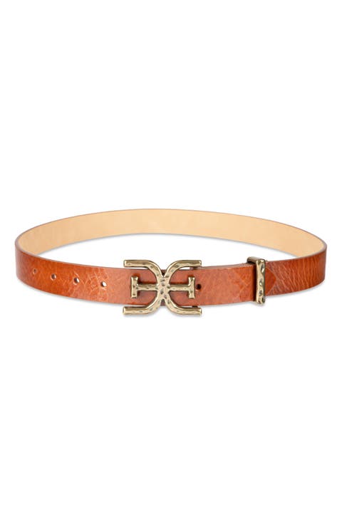 Hammered Logo Buckle Belt