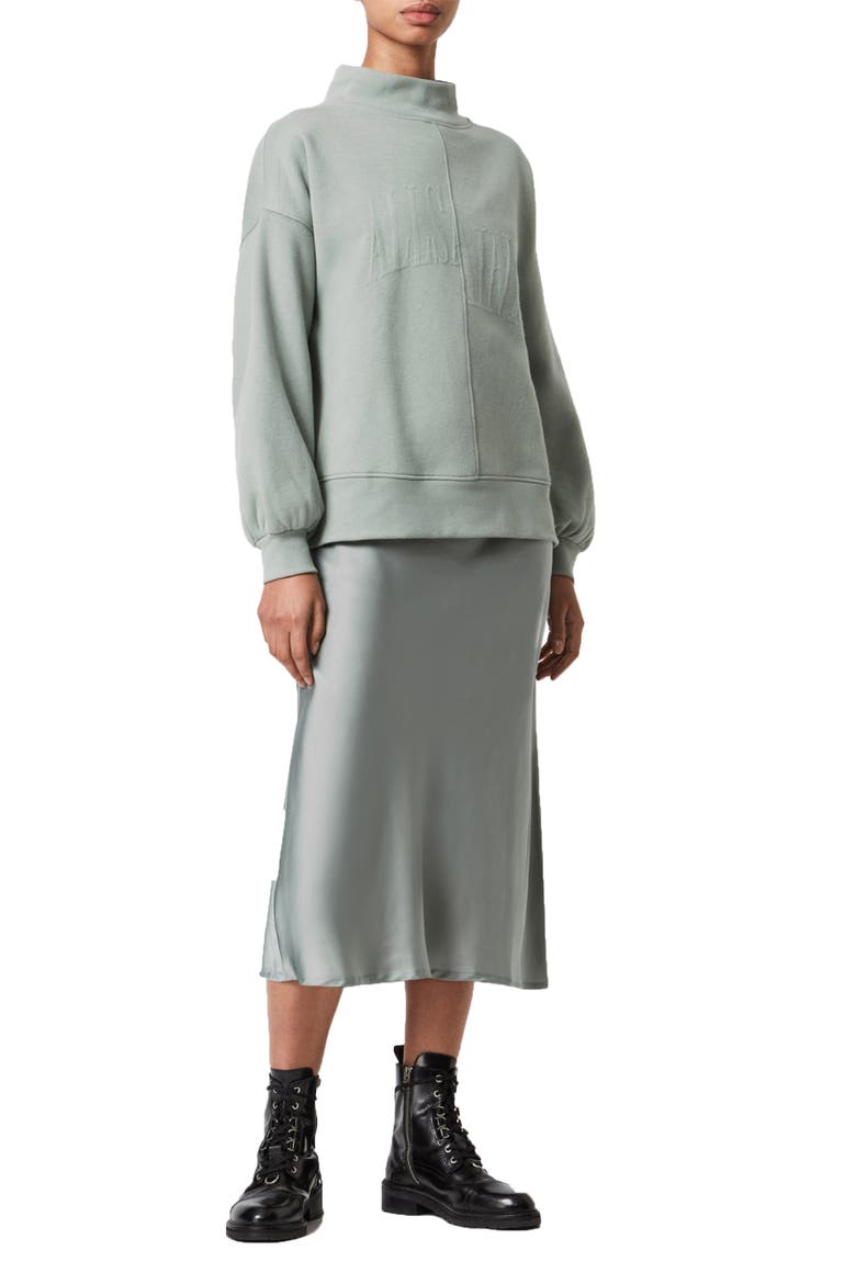 Nevarra Mock Neck Sweatshirt & Slipdress, Main, color, GREEN BAY