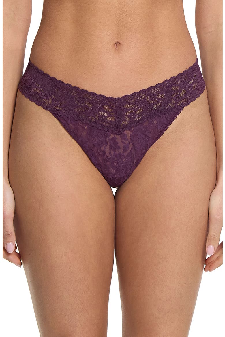 Original Rise Lace Thong, Main, color, STONE FRUIT PURPLE