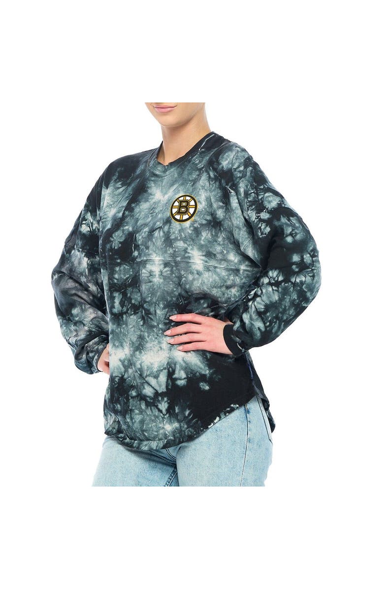FANATICS Women's Fanatics Branded Black Boston Bruins Crystal-Dye Long Sleeve T-Shirt, Alternate, color, Black