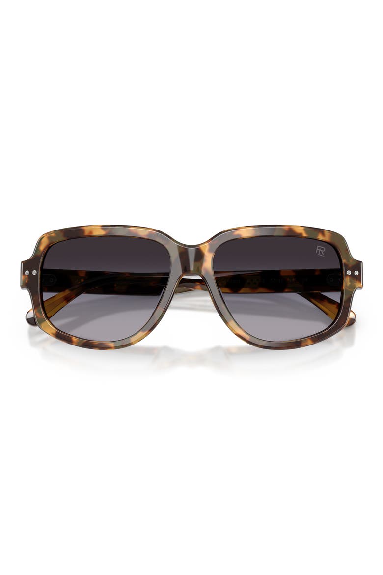 57mm Gradient Irregular Sunglasses, Alternate, color, SPOTTY HAVANA / GRADIENT GREY