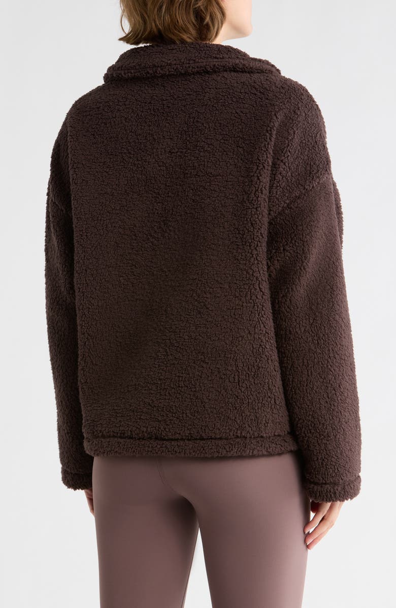 Z by Zella Aspen High Pile Fleece Pullover, Alternate, color, Brown Mole'