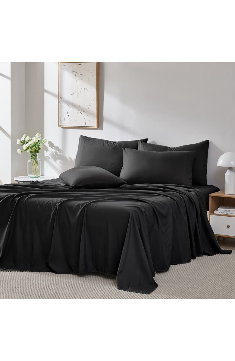 SOUTHSHORE FINE LINENS Vilano Springs Extra Deep Pocket Sheet Set, Alternate, color, Black