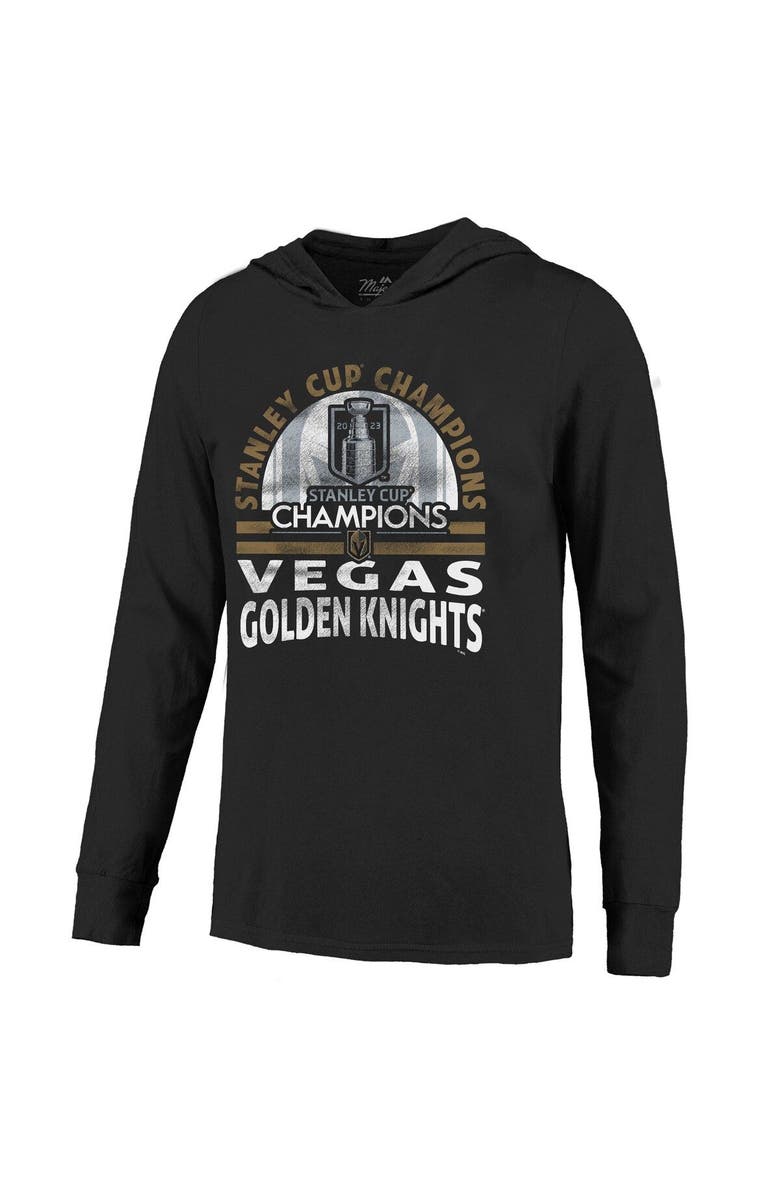 Majestic Threads Men's Majestic Threads  Black Vegas Golden Knights 2023 Stanley Cup Champions Soft Hand Long Sleeve Hoodie T-Shirt, Alternate, color, 