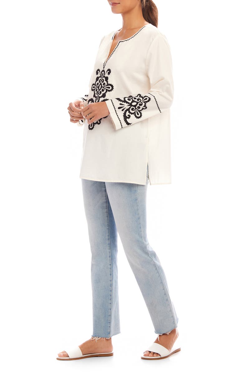 Karen Kane Embroidered Cotton Tunic Top, Alternate, color, 