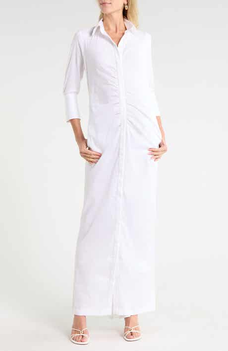 Cannes Ruched Maxi Shirtdress