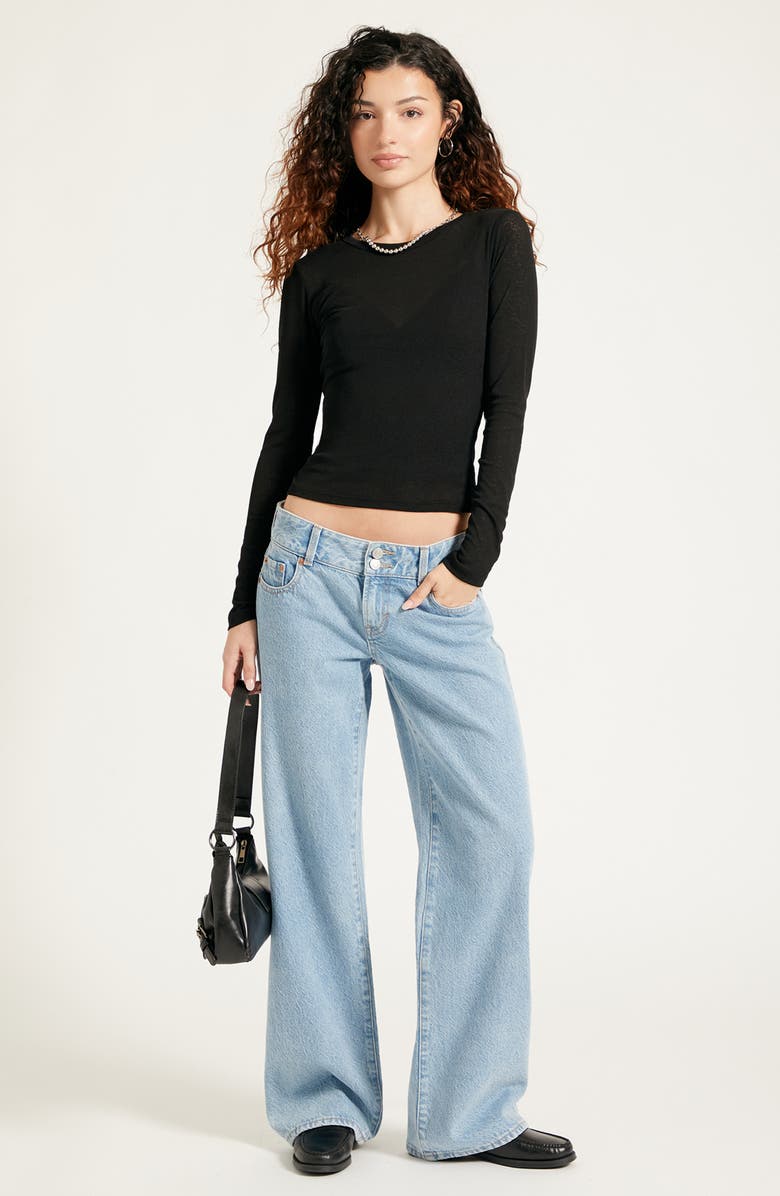 PacSun Zoe Low Rise Girlfriend Jeans, Alternate, color, Medium Indigo