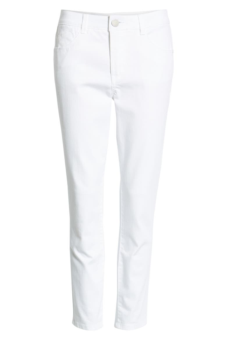 'Ab'Solution High Waist Ankle Skimmer Jeans, Alternate, color, OPTIC WHITE
