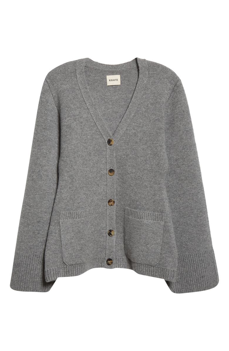 Khaite Lucy V-Neck Cashmere Cardigan, Alternate, color, 
