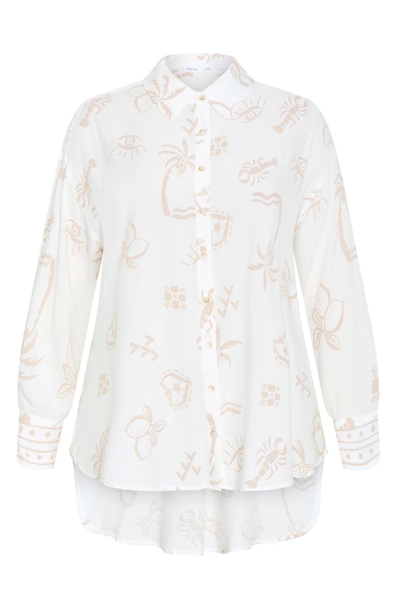 City Chic Alessia Print Shirt, Main, color,