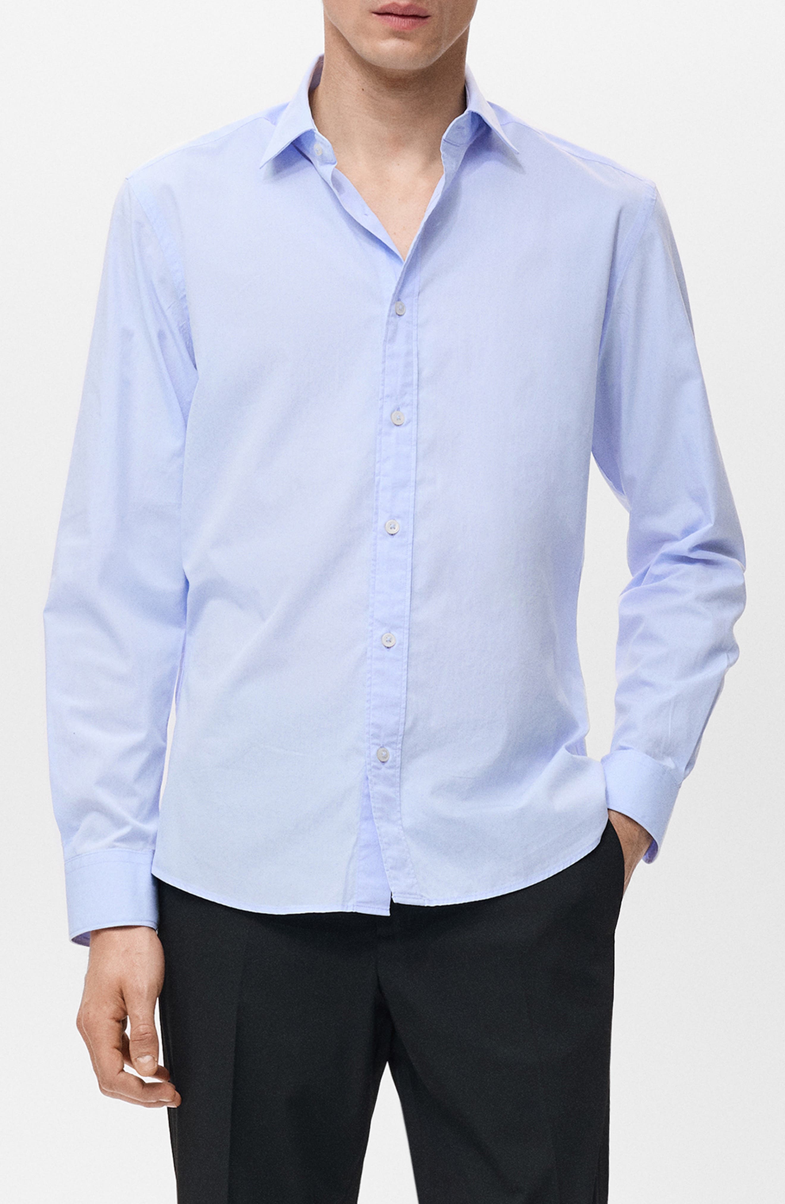 Solid Regular Fit Button-Up Shirt - image 5