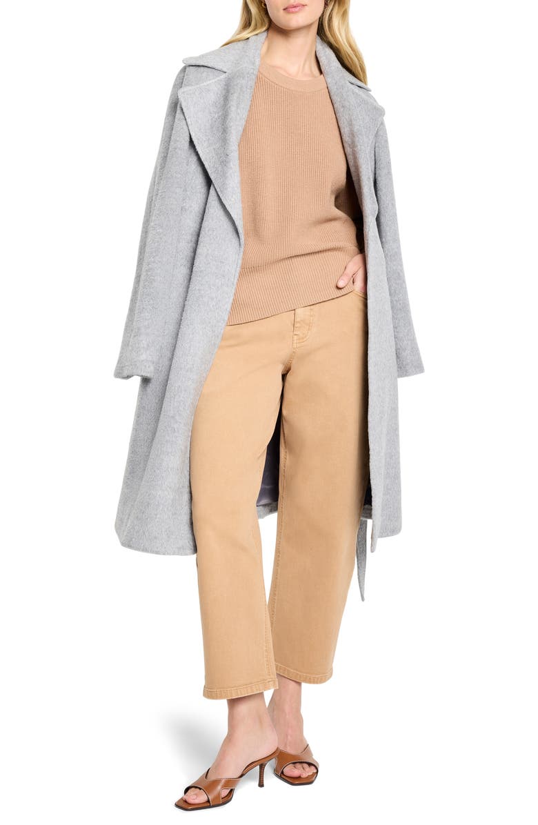 NIC+ZOE Shaker Stitch Creweck Cotton Blend Sweater, Alternate, color, Burro