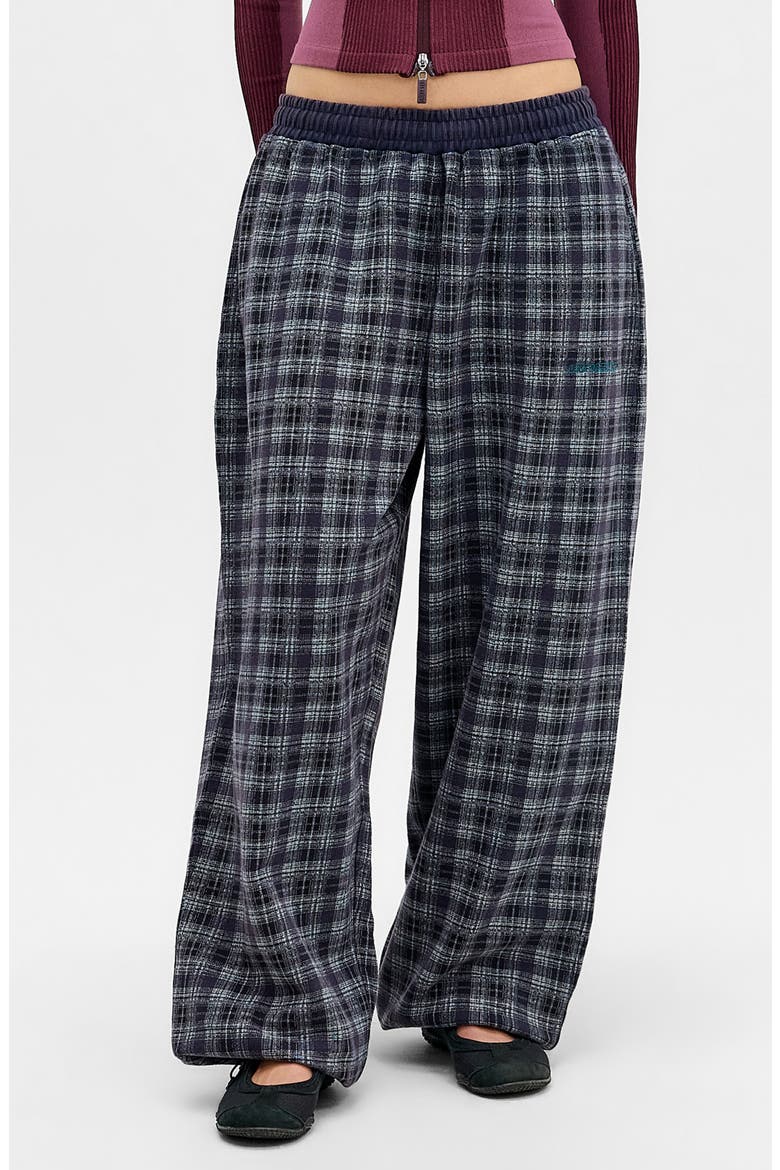 Harri Check Baggy Sweatpants, Main, color, NAVY