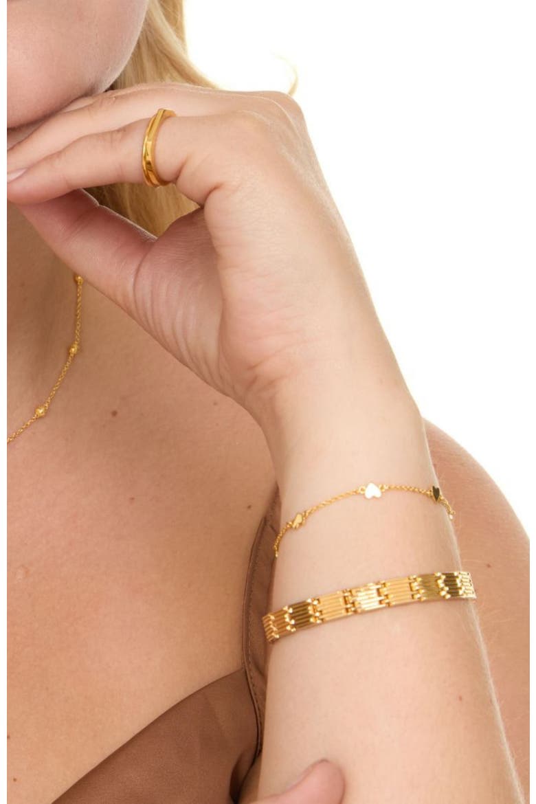 Love heart bracelet, Alternate, color, Gold