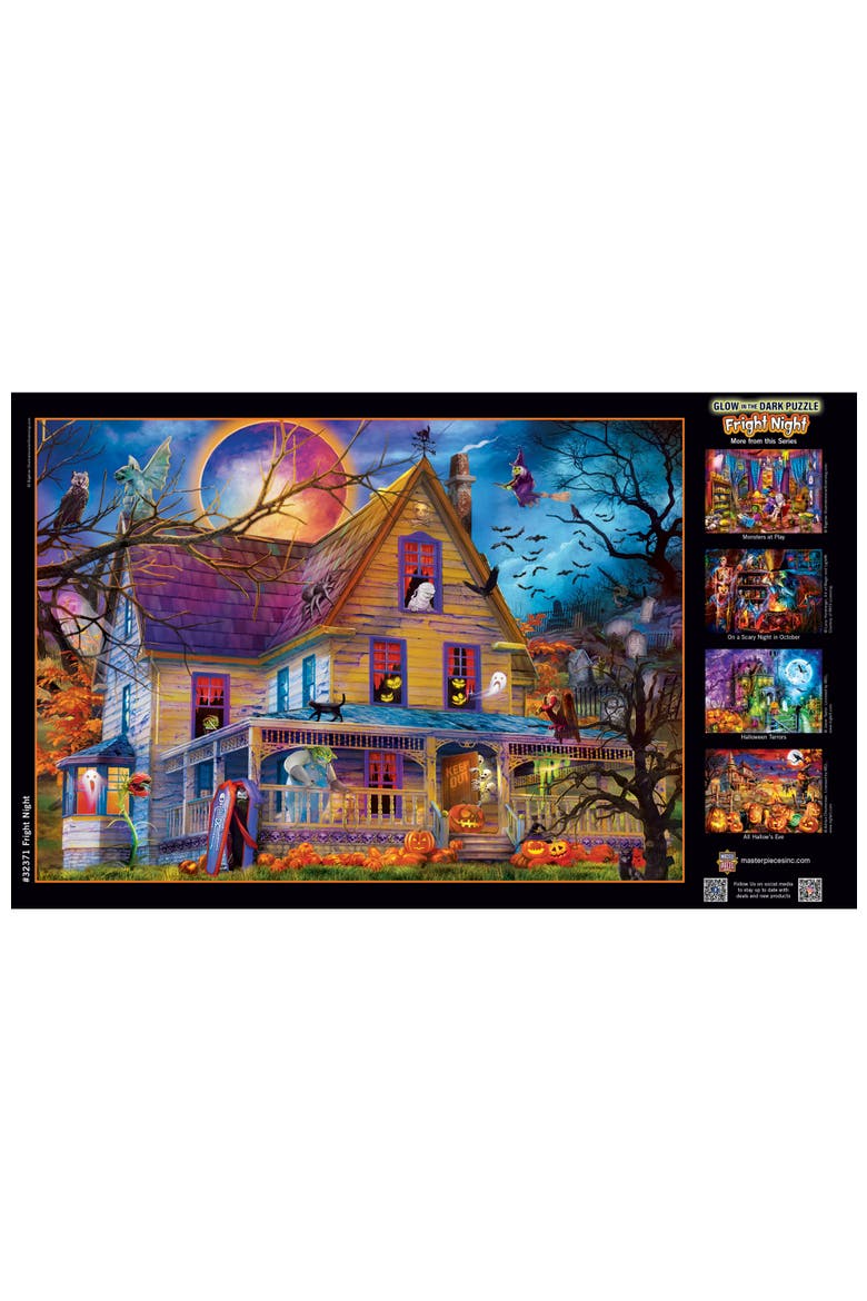 Fright Night 500 Piece Glow Puzzle, Alternate, color, Multicolor