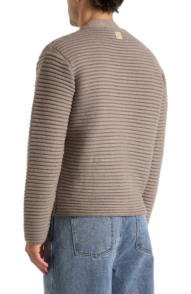 Manière De Voir Anton Ribbed Knit Cardigan, Alternate, color, Taupe